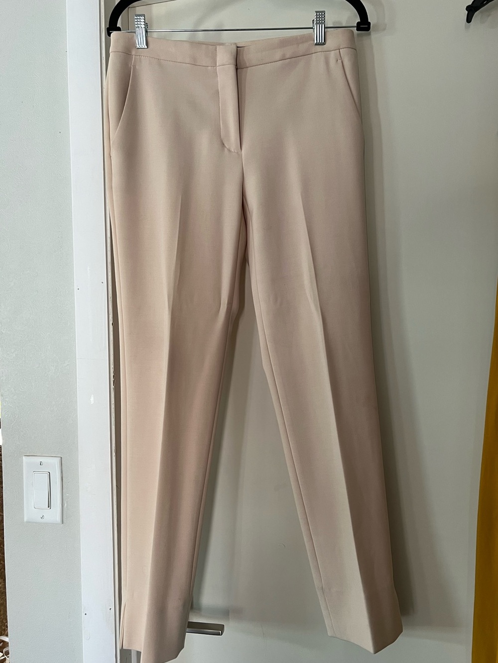 BCBGMaxAzria Tailored Straight-Leg Trousers in Light Blush